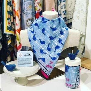 Nora Fleming Bluebird of Happiness Scarf Bandana - NEVER WORN